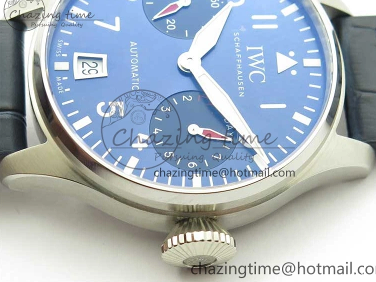 MIROTIME 0202 Supportive Big Pilot IW501008 “Boutique London” SS ZF Best Edition Blue Dial on Blue Leather Strap A 7106